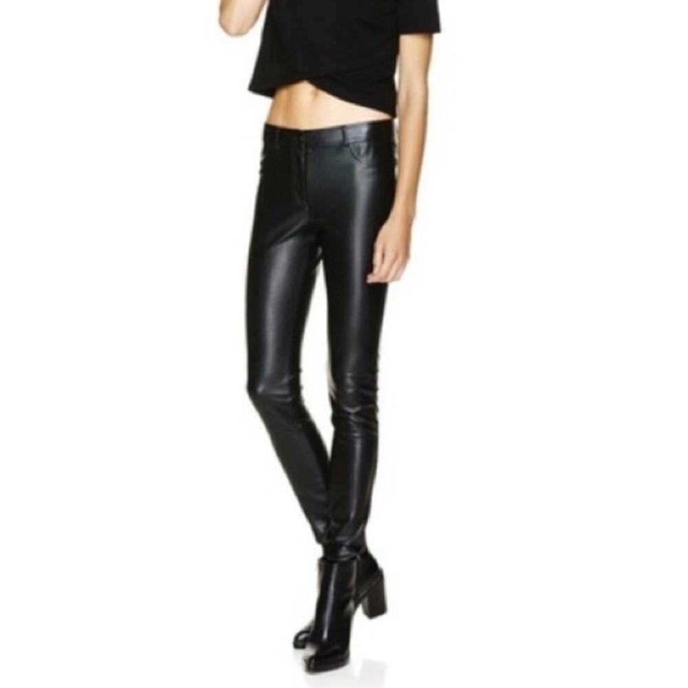 Aritzia Wilfred Free Black Faux Leather Low Rise Skinny Pants Size 0